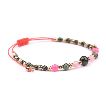 Bransoletka celebrytka TURMALIN + znak zodiaku WODNIK zodiak